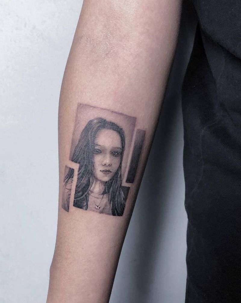 照片肖像纹身图片_手臂纹身图案