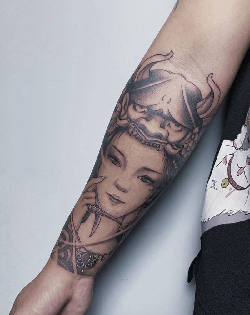 艺伎纹身图片_手臂纹身图案