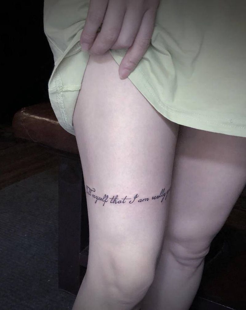 英文纹身图片_腿部纹身图案