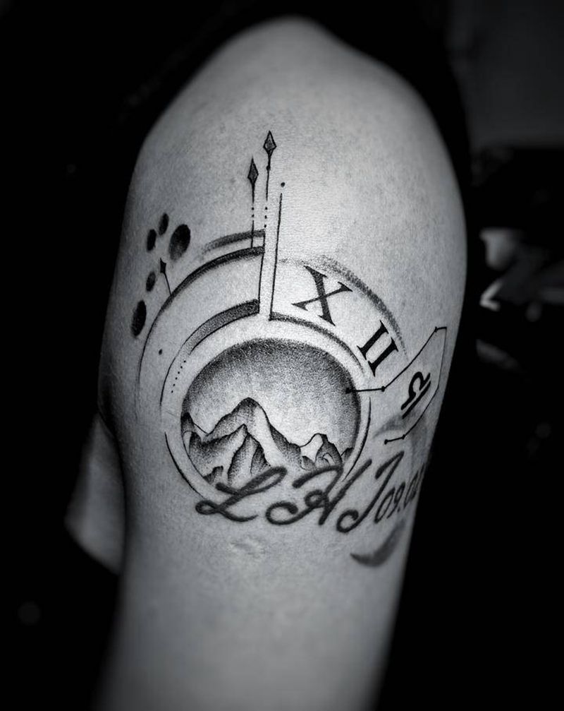 几何纹身图片_手臂脚部几何点刺山几何星座纹身图案