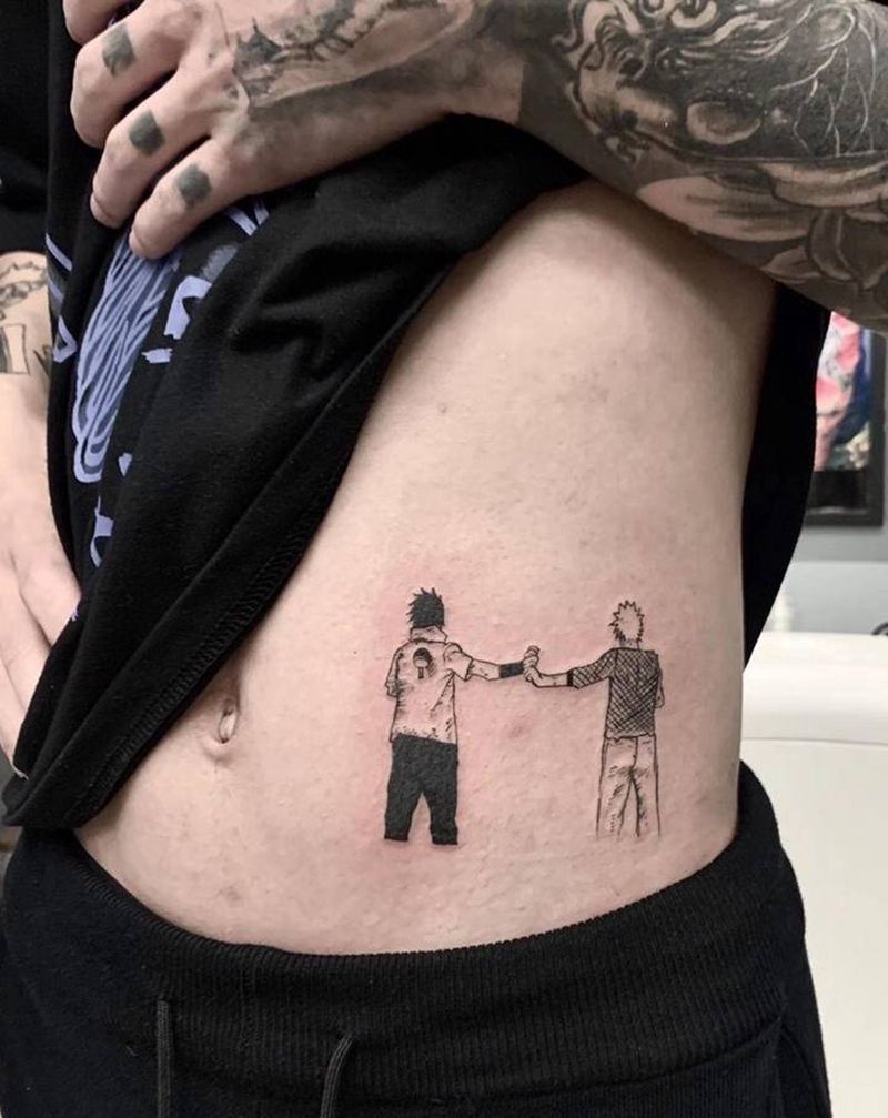 动漫纹身图片_腹部纹身图案