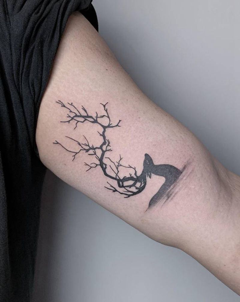 鹿纹身图片_手臂纹身图案