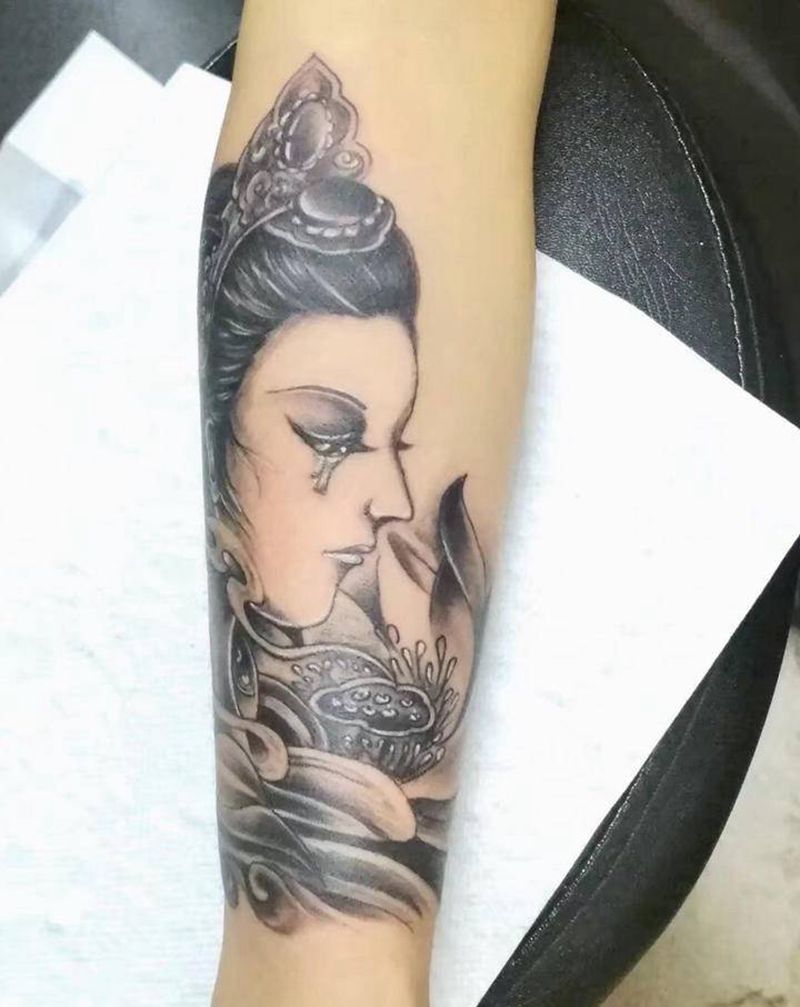 艺伎纹身图片_手臂纹身图案