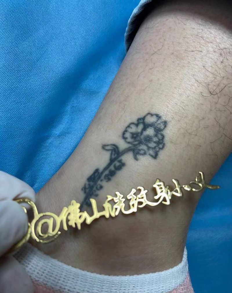 清洗脚腕纹身纹身图片_腿部纹身图案