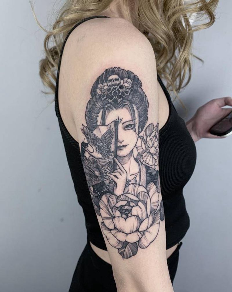 艺伎纹身图片_手臂纹身图案