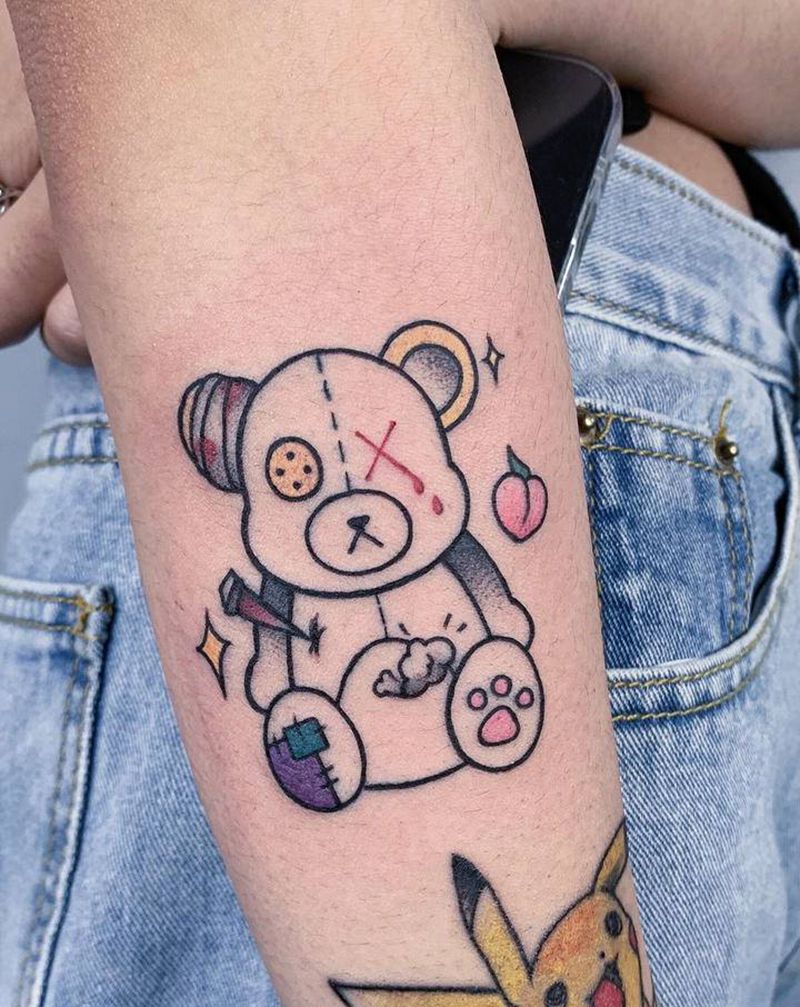 小熊纹身图片_手臂纹身图案