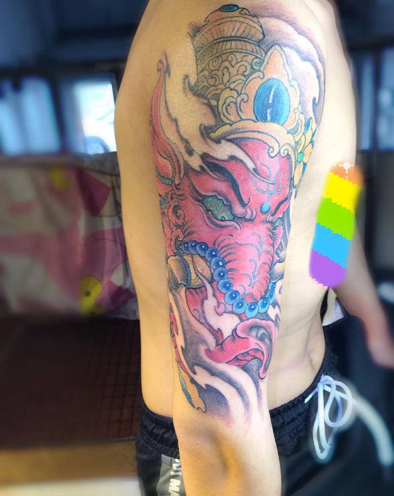 象神纹身图片_手臂纹身图案