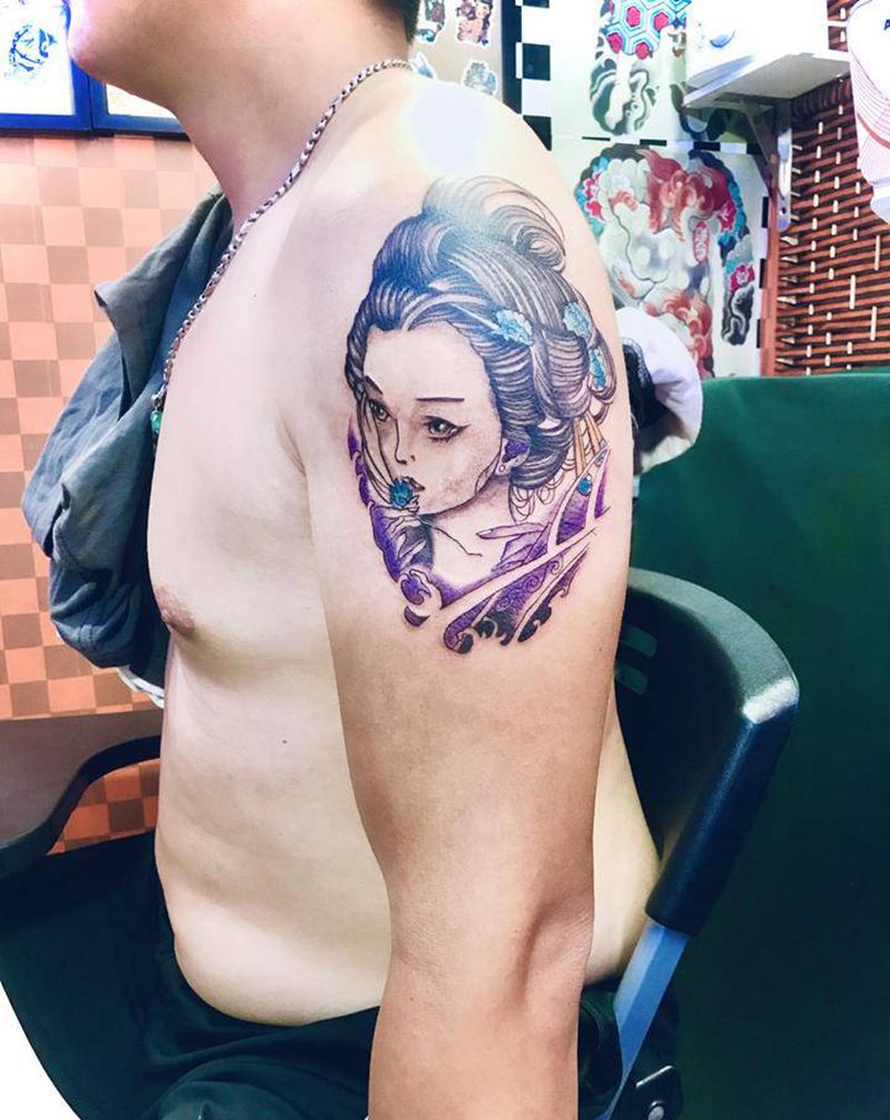 艺妓纹身图片_手臂纹身图案