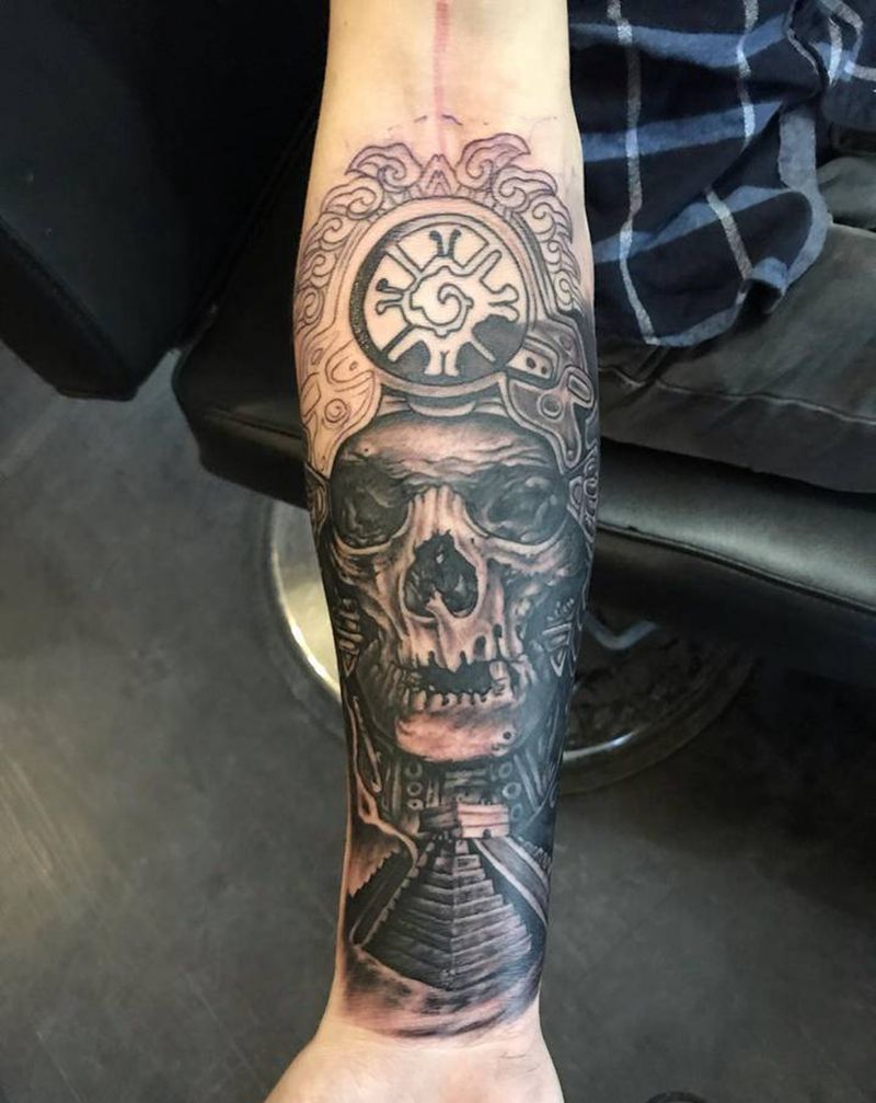 #骷髅头#未完成纹身图片_手臂欧美写实纹身图案