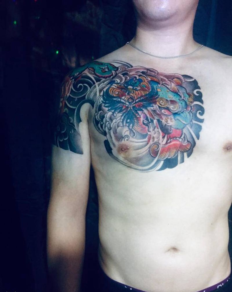 恢复后继续纹身图片_手臂胸部纹身图案