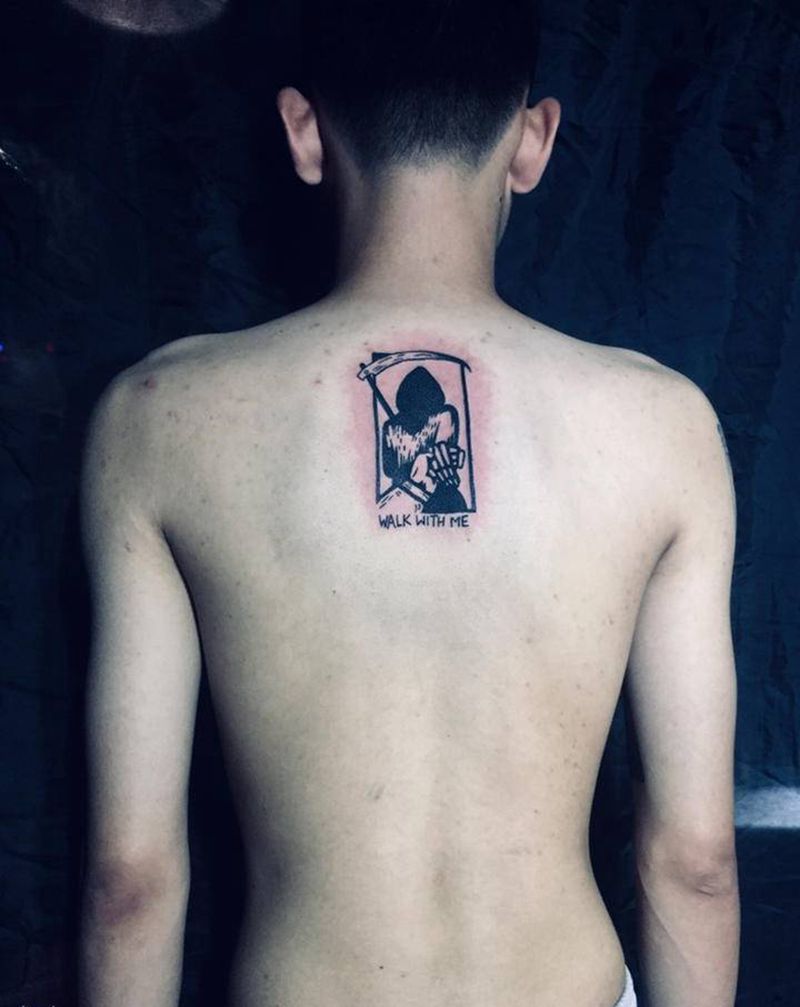 死神纹身图片_背部纹身图案