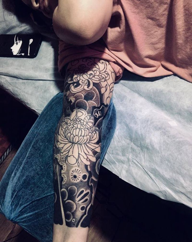 花臂进度未央完纹身图片_手臂纹身图案