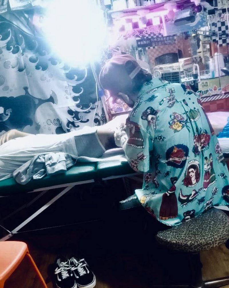 日常纹身图片_腿部纹身图案