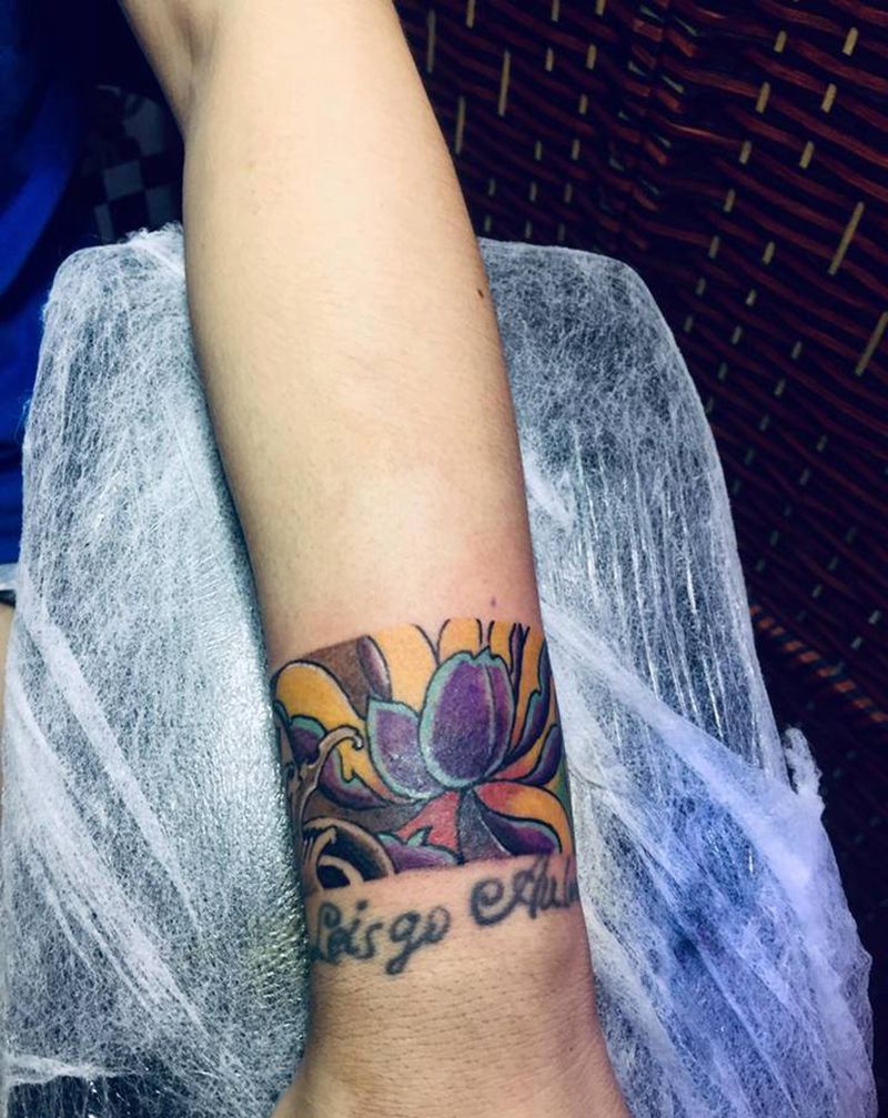 手环遮盖纹身图片_手臂纹身图案