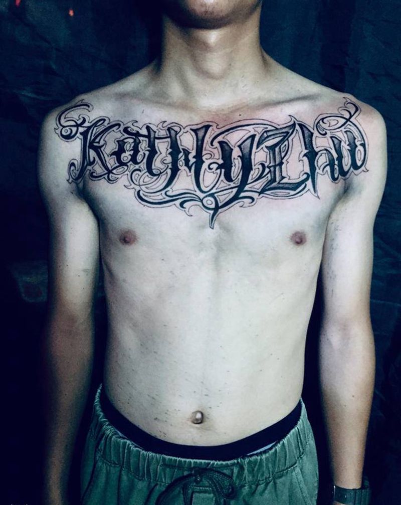 奇卡诺纹身图片_胸部纹身图案