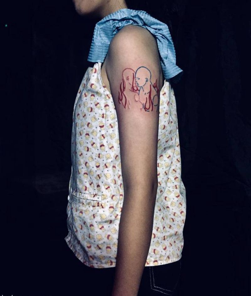 彩色小清新纹身图片_手臂纹身图案