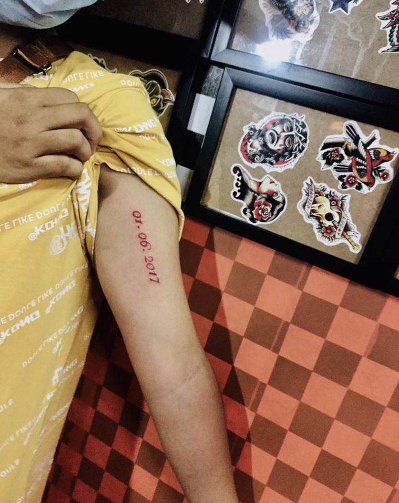 数字纹身图片_手臂纹身图案