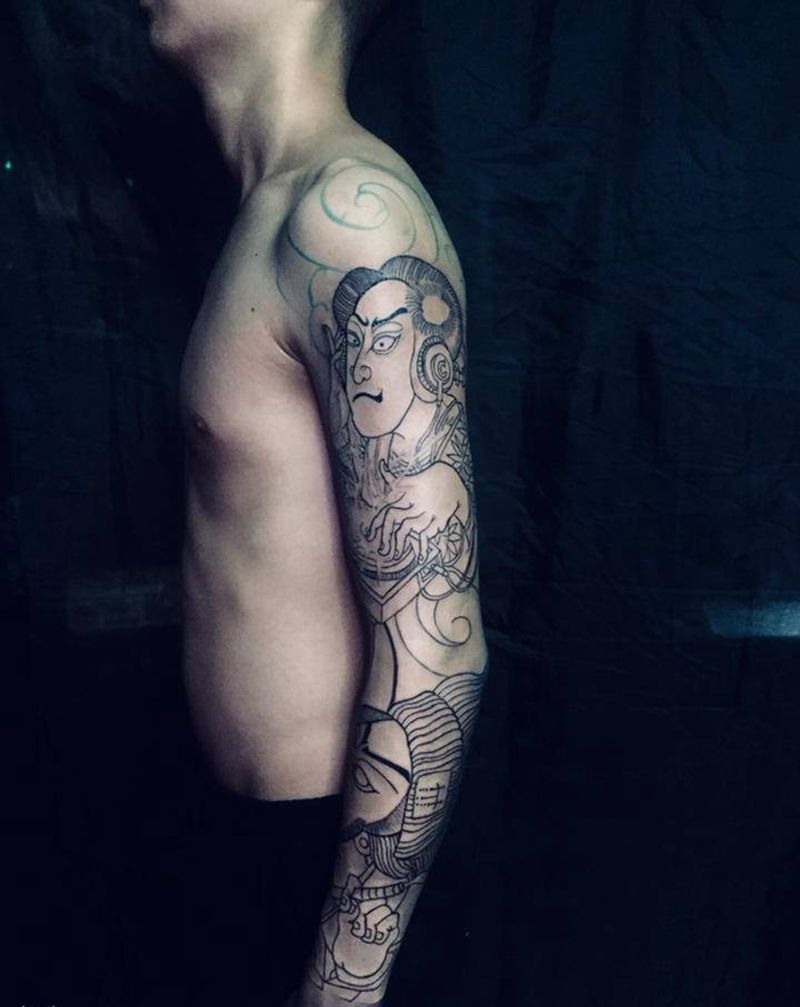 顾客自带彫元手稿纹身图片_手臂纹身图案