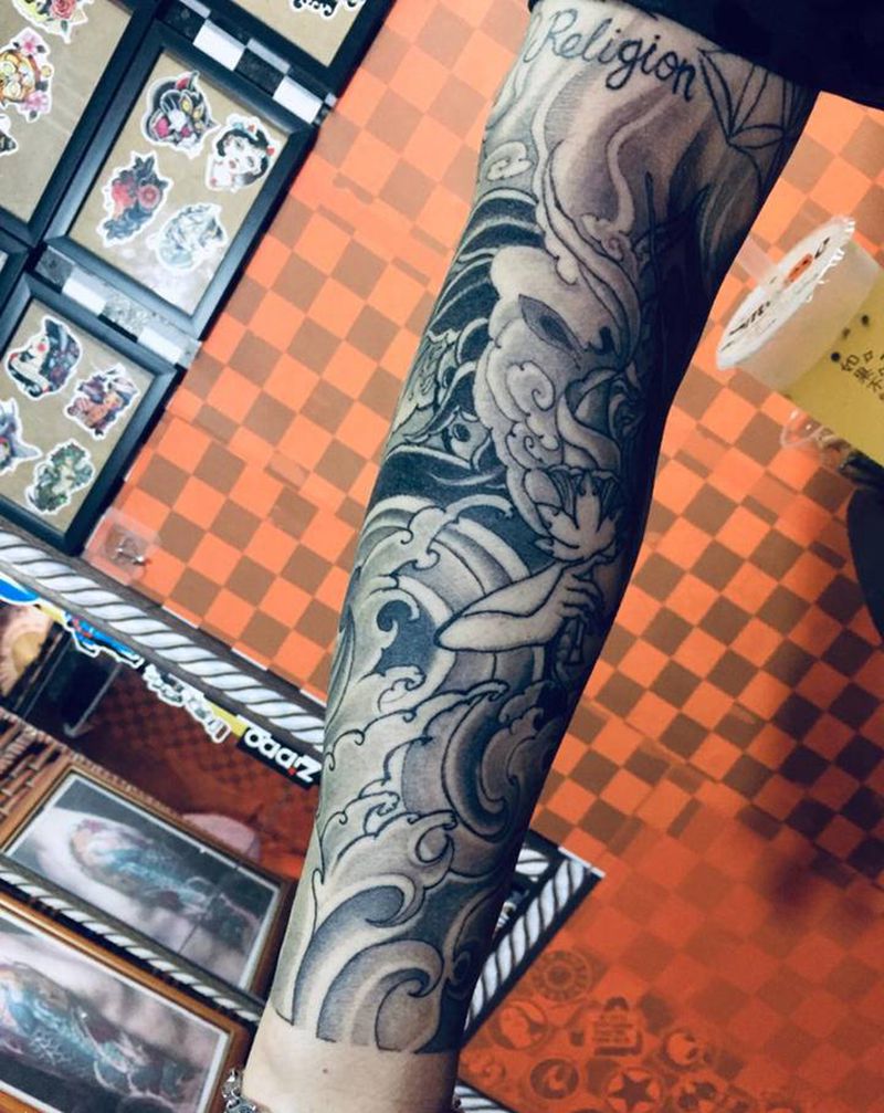 龙女恢复40天买家秀纹身图片_手臂纹身图案