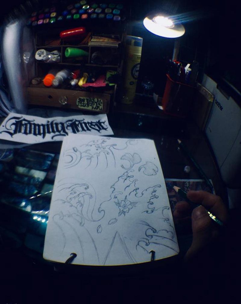 随笔纹身图片_手臂纹身图案