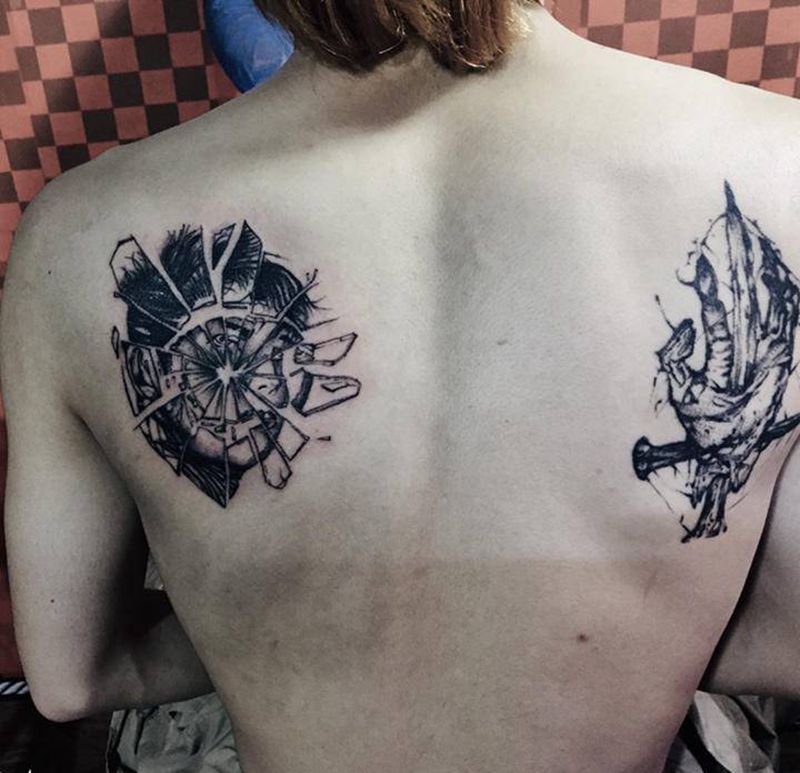 人物纹身图片_背部纹身图案