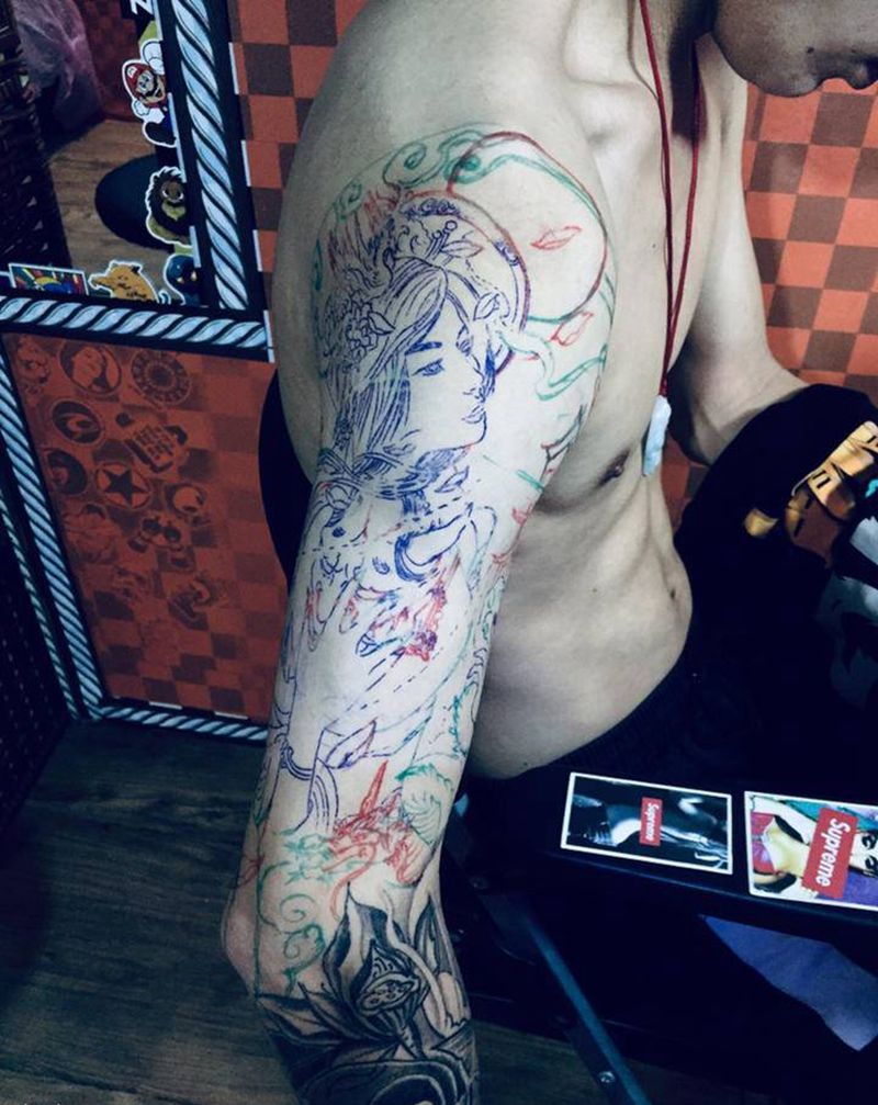 手绘创作纹身图片_手臂纹身图案