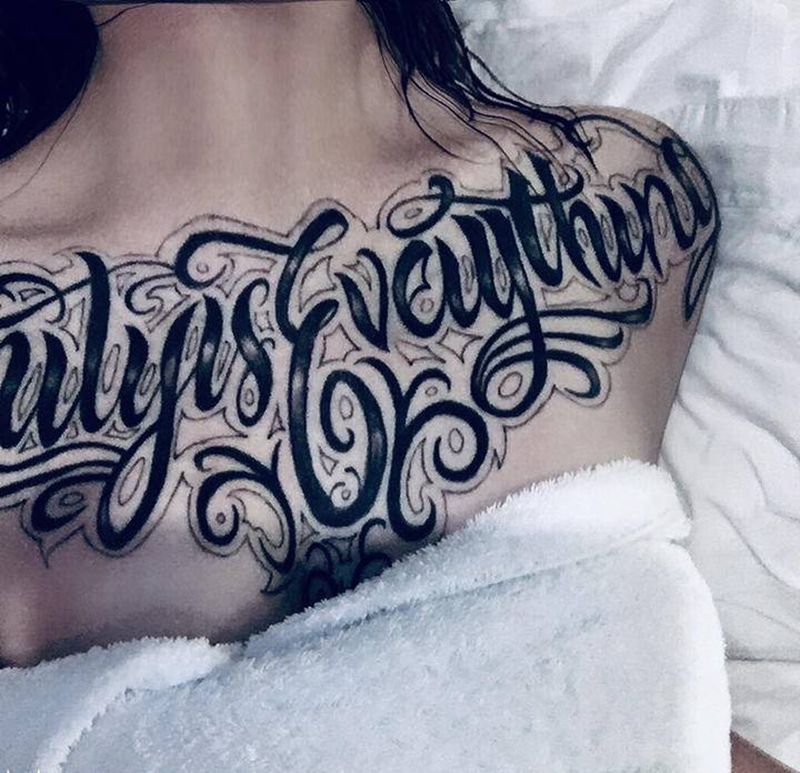 买家秀恢复2个月了纹身图片_胸部纹身图案