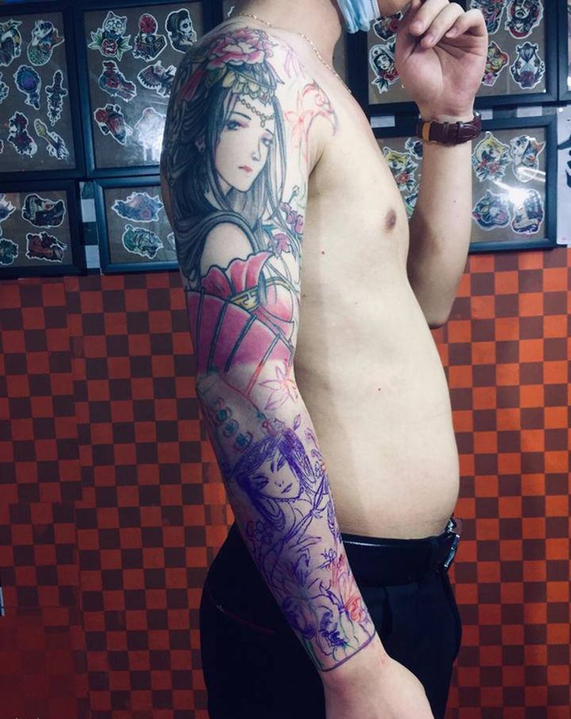 手绘部分纹身图片_手臂纹身图案