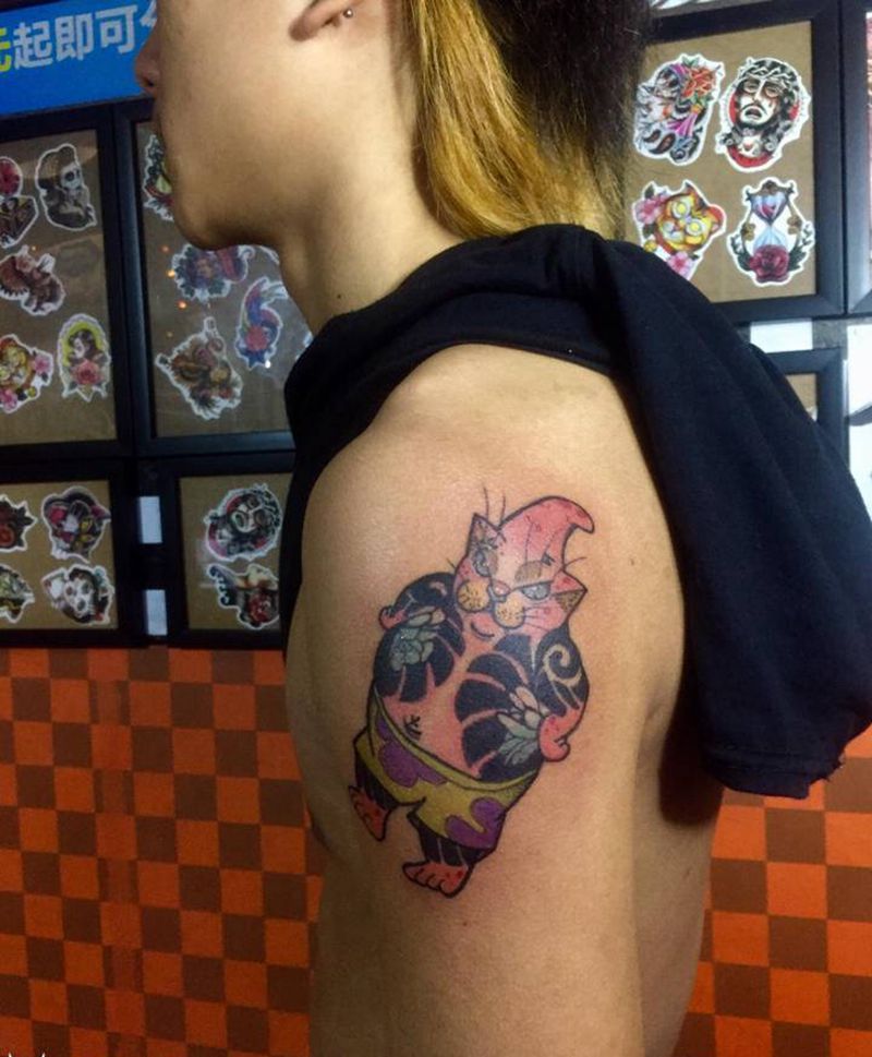 社会胖大星纹身图片_手臂纹身图案