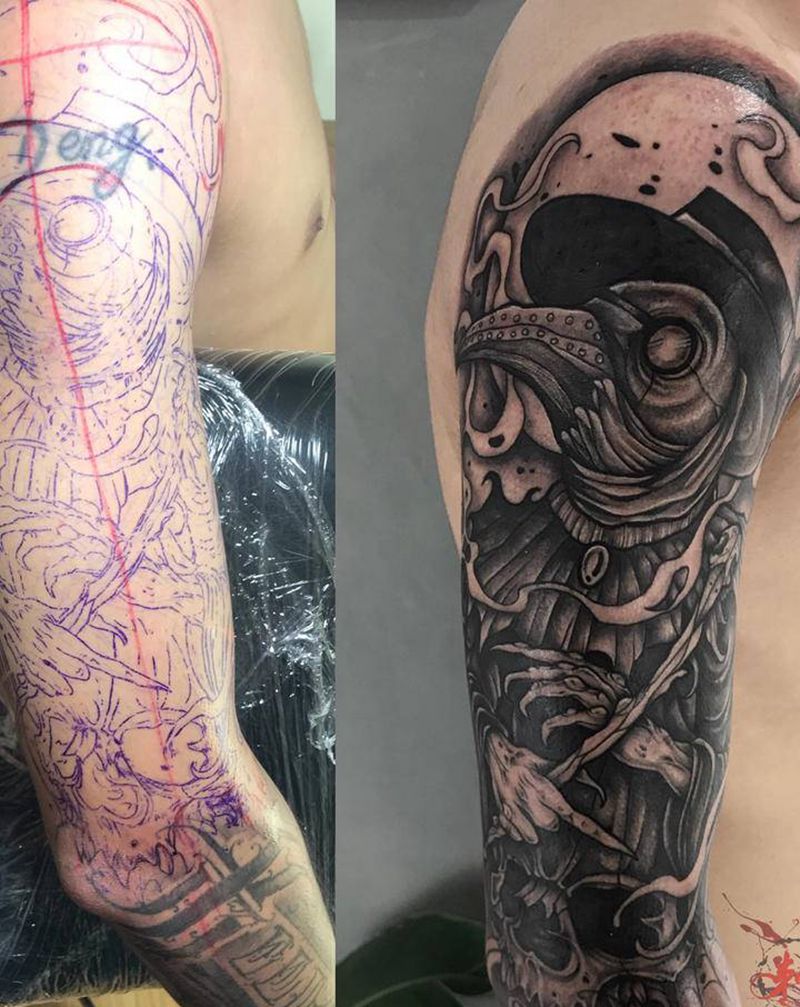 遮盖纹身图片_手臂手部欧美写实纹身图案