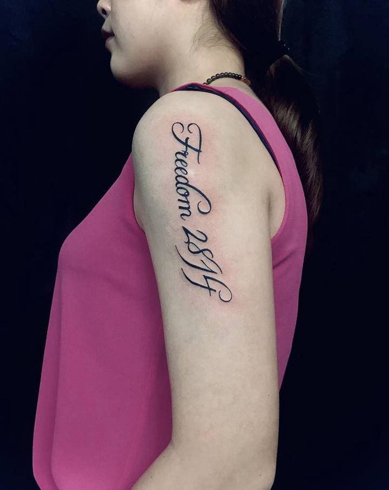 英文数字纹身图片_手臂纹身图案