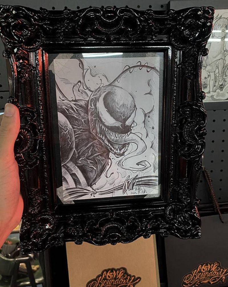 毒液手稿纹身图片_手臂New School纹身图案