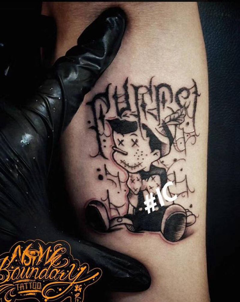 暗黑皮诺曹纹身图片_手臂New School纹身图案