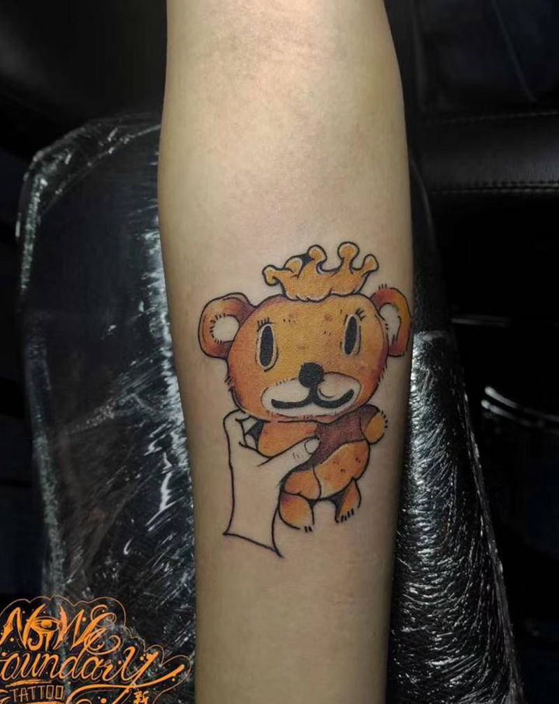 布偶熊纹身图片_手臂New School纹身图案