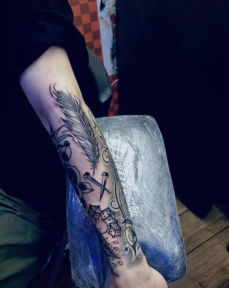 school小图拼接纹身图片_手臂纹身图案