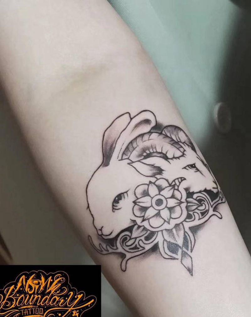 白羊座纹身图片_手臂New School纹身图案