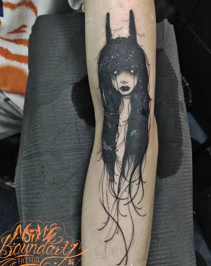 女魔头纹身图片_手臂New School纹身图案