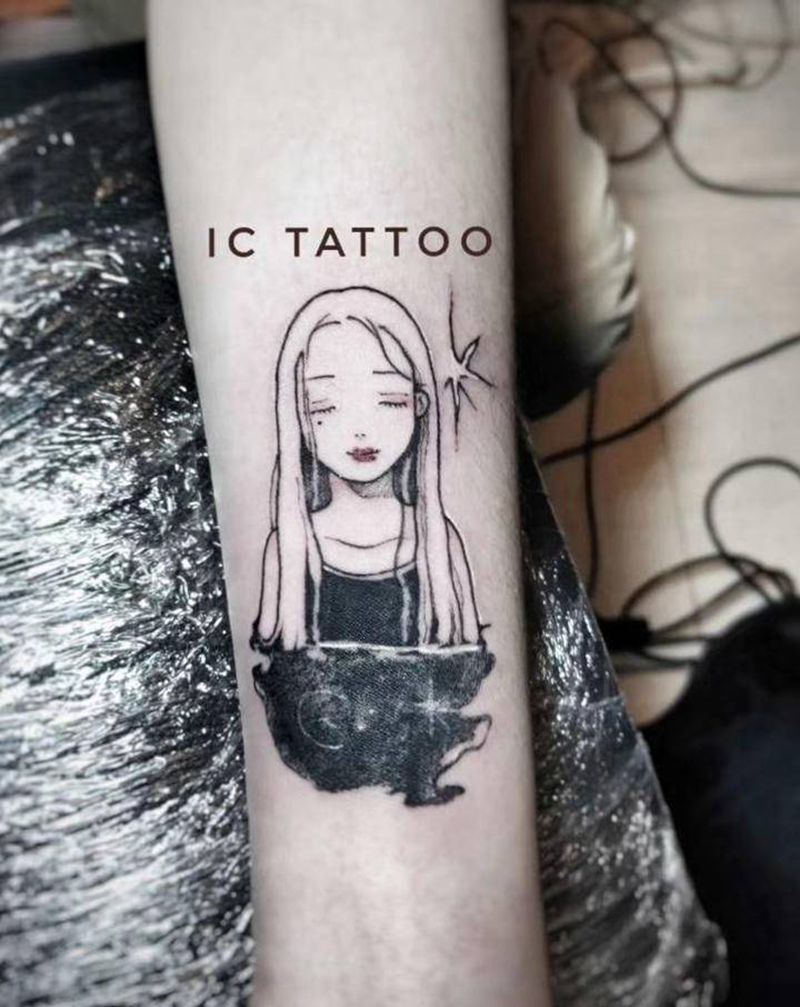 仙女纹身图片_手臂New School纹身图案