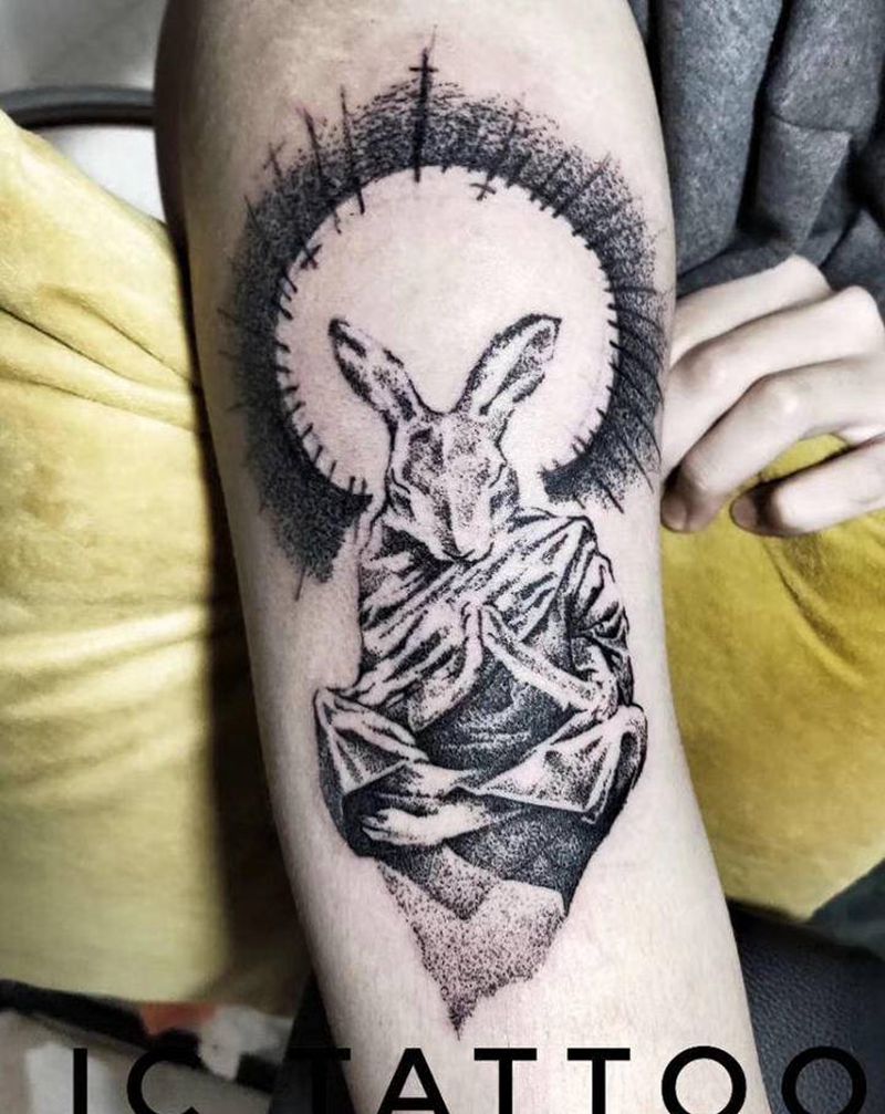 兔子纹身图片_手臂New School纹身图案
