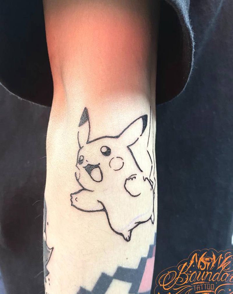 比卡丘纹身图片_手臂New School纹身图案