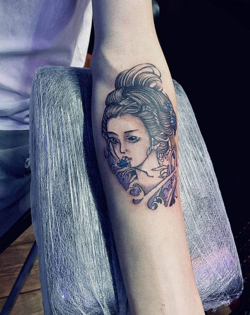 艺妓纹身图片_手臂纹身图案