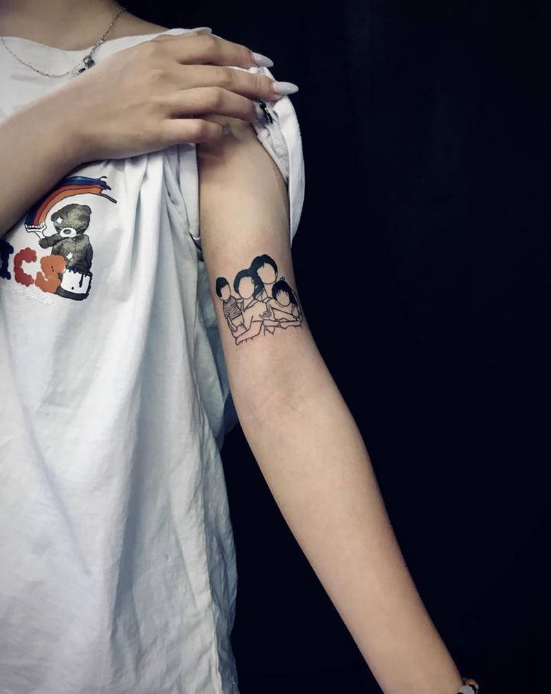 简笔画纹身图片_手臂纹身图案