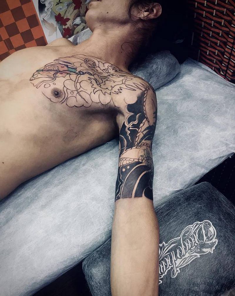 遮盖项目明天继续纹身图片_手臂胸部纹身图案