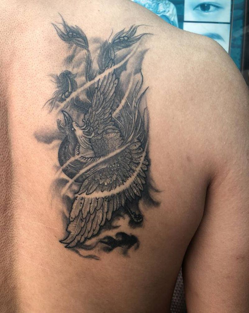 凤凰纹身图片_背部纹身图案