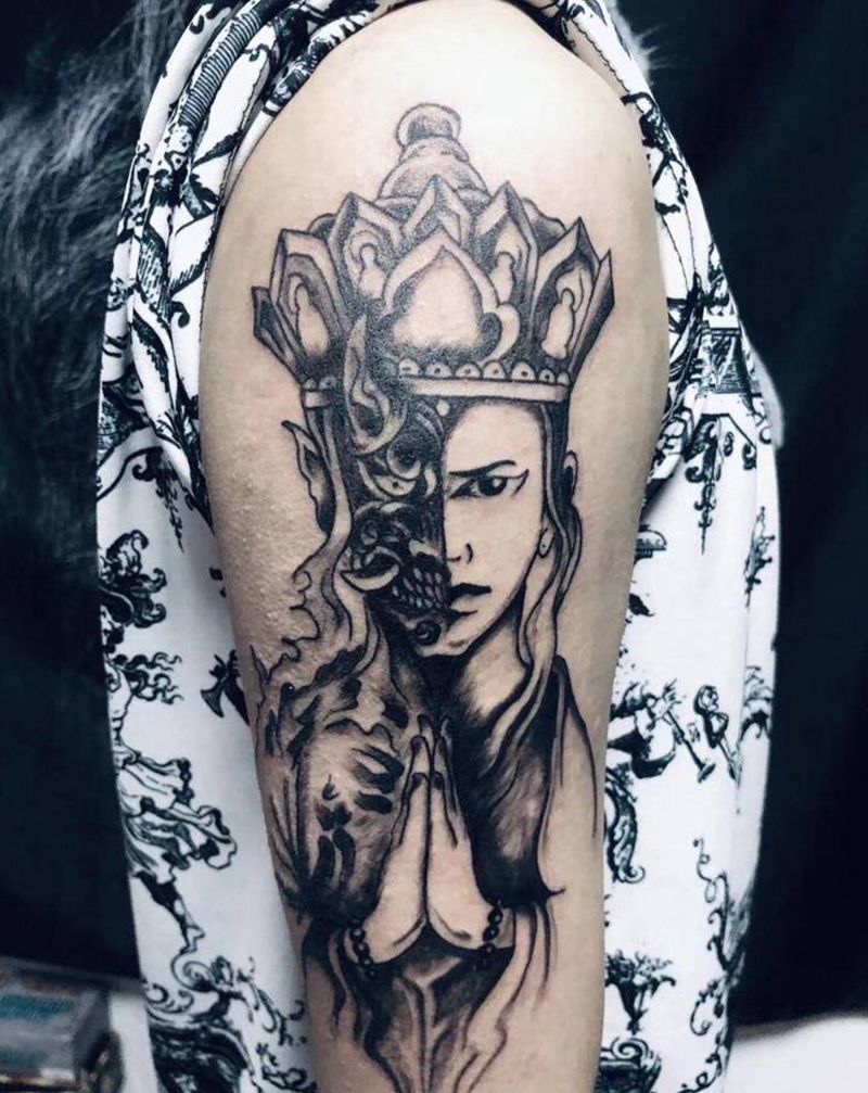 魔与仙纹身图片_手部手臂新传统老传统纹身图案