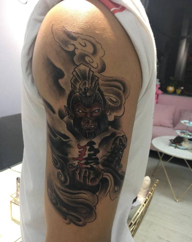 大圣纹身图片_手部纹身图案