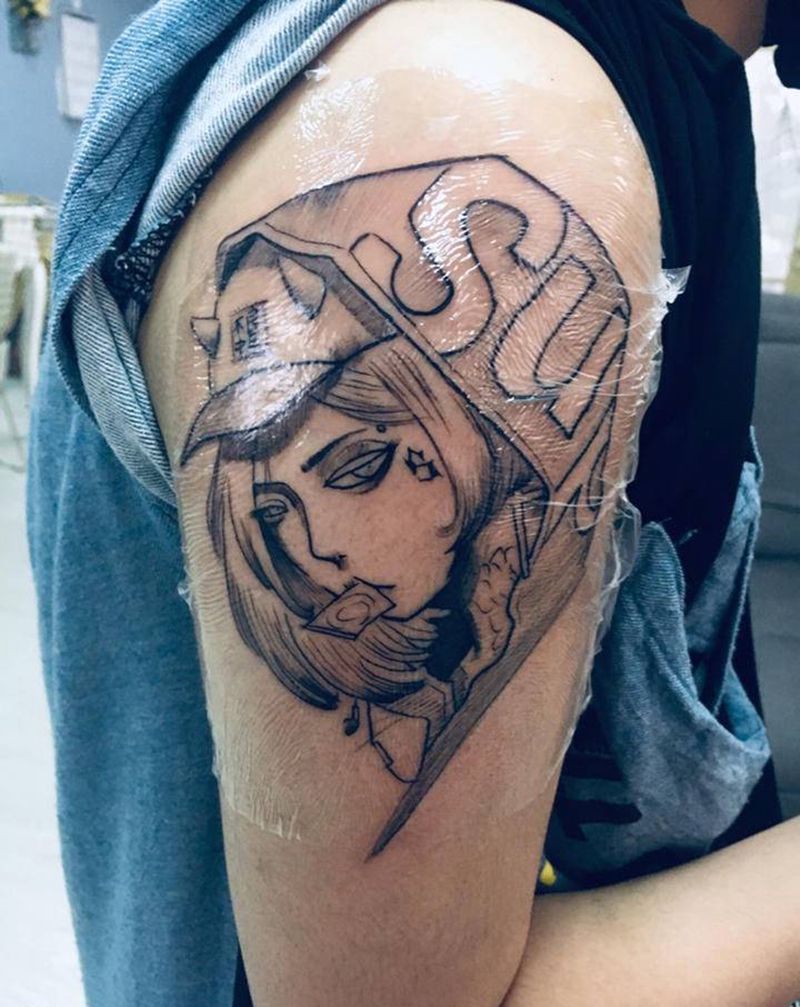 女孩纹身图片_手部纹身图案