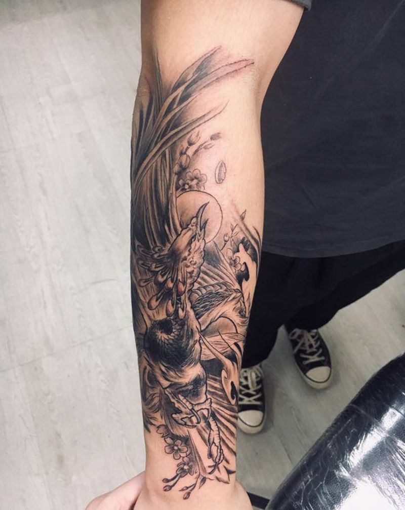 凤凰纹身图片_手部纹身图案