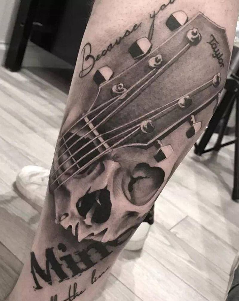 与音乐无关纹身图片_脚部欧美写实纹身图案