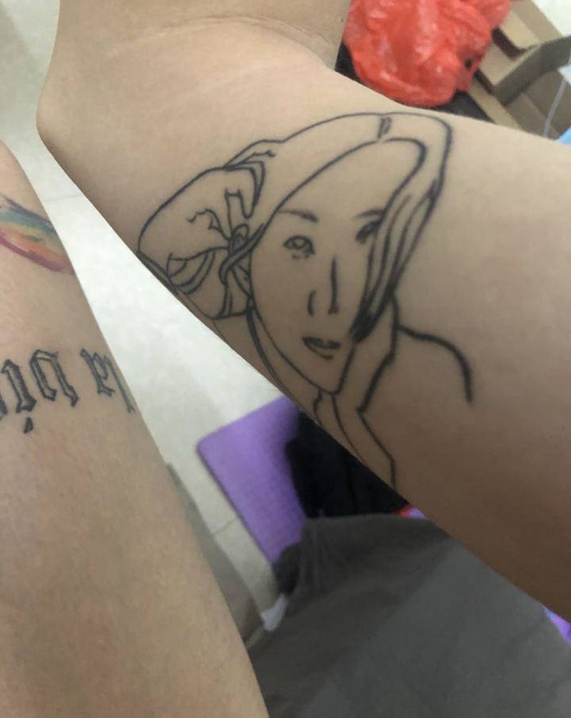 过去纹身图片_手臂图腾水墨纹身图案